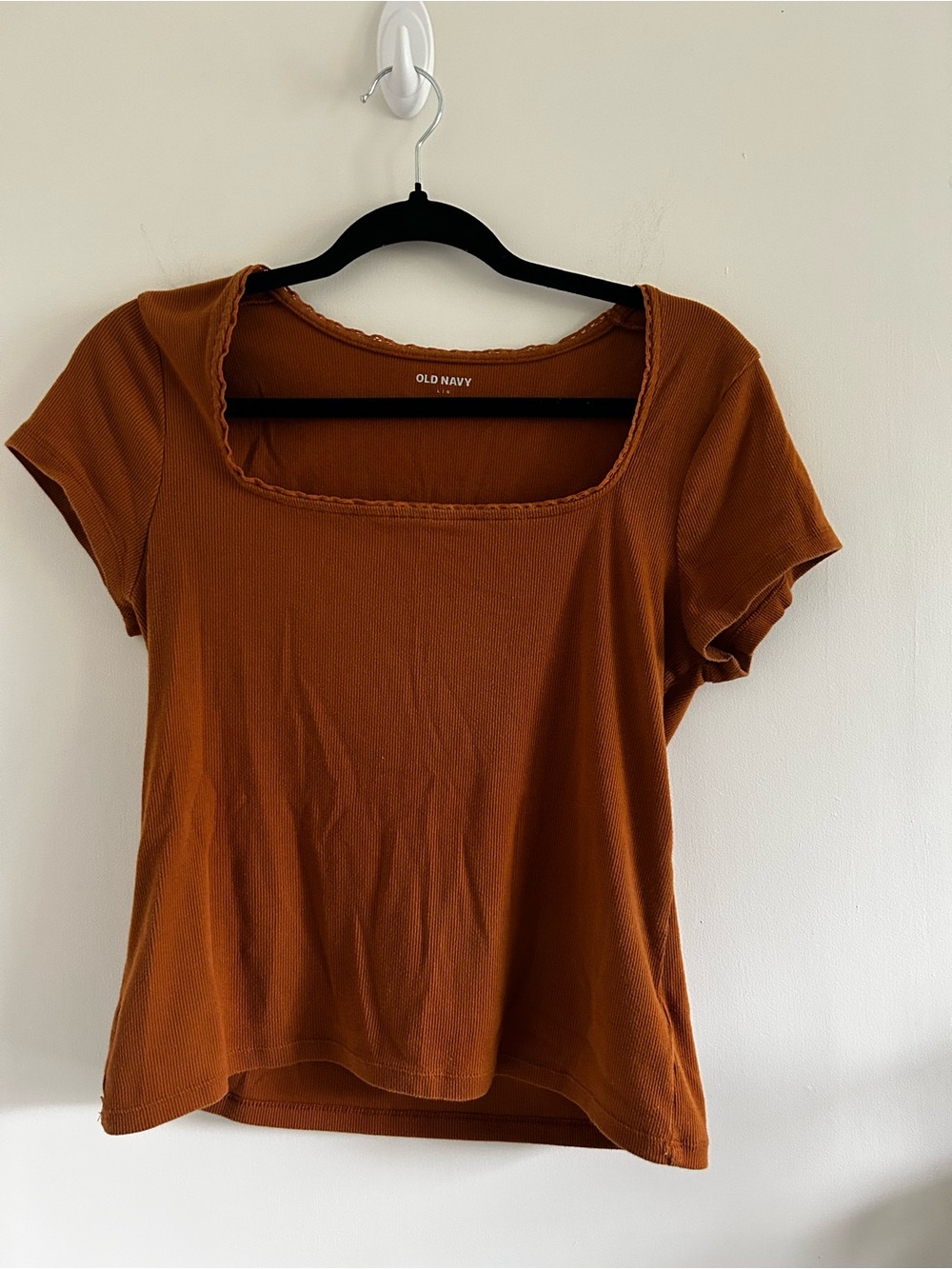 Old Navy Short Sleeve Square Neck Top - Rust Brown